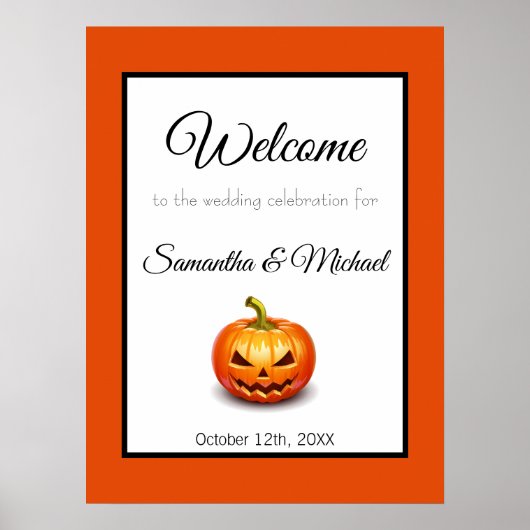 Halloween welkom huwelijk viering teken poster (Voorkant)