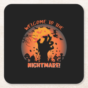 Halloween Welkom in de nachtmerrie Kartonnen Onderzetters