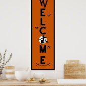Halloween Welkom | Lengte Oranje heks Poster (Keuken)
