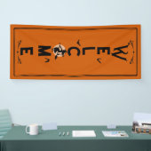Halloween Welkom | Lengte Oranje heks Spandoek (Beurs)