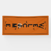Halloween Welkom | Lengte Oranje heks Spandoek (Horizontaal)