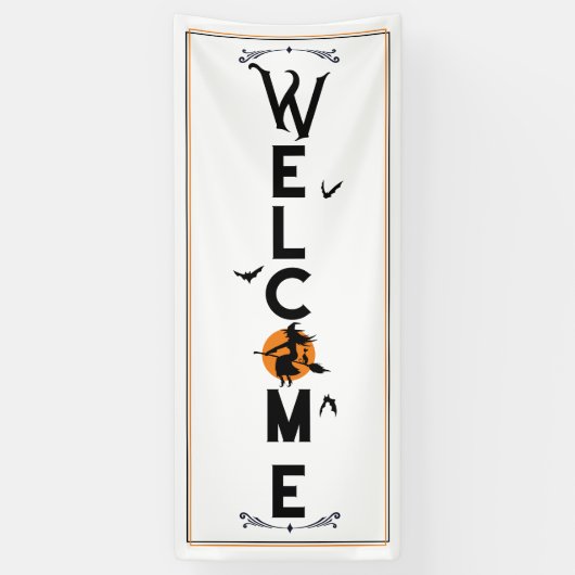 Halloween Welkom | Spookige lange voordeur Spandoek (Verticaal)