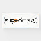 Halloween Welkom | Spookige lange voordeur Spandoek (Horizontaal)