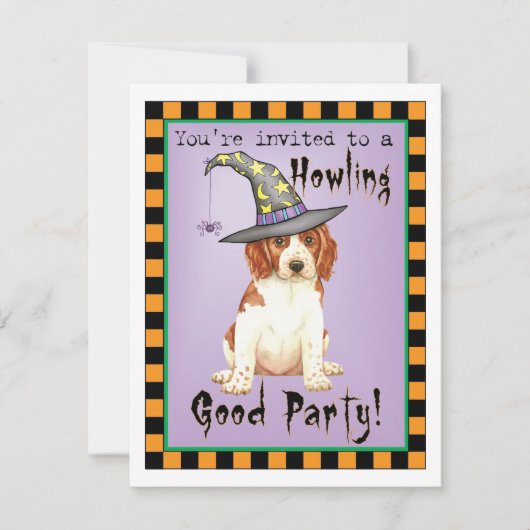 Halloween Welsh Springer Spaniel Invitation (Voorkant)