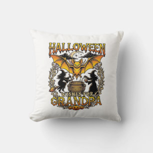 Halloween Wensen Opa Vleermuis Heksen Ketel_1 Kussen