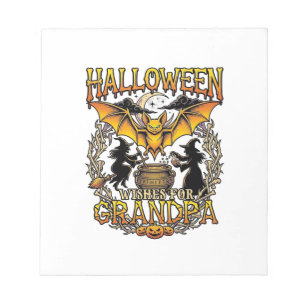 Halloween Wensen Opa Vleermuis Heksen Ketel_1 Notitieblok