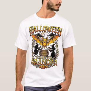 Halloween Wensen Opa Vleermuis Heksen Ketel_1 T-shirt
