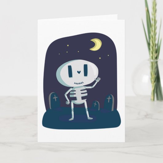 Halloween Wenskaart/Cute Skeleton Kaart (Voorkant)