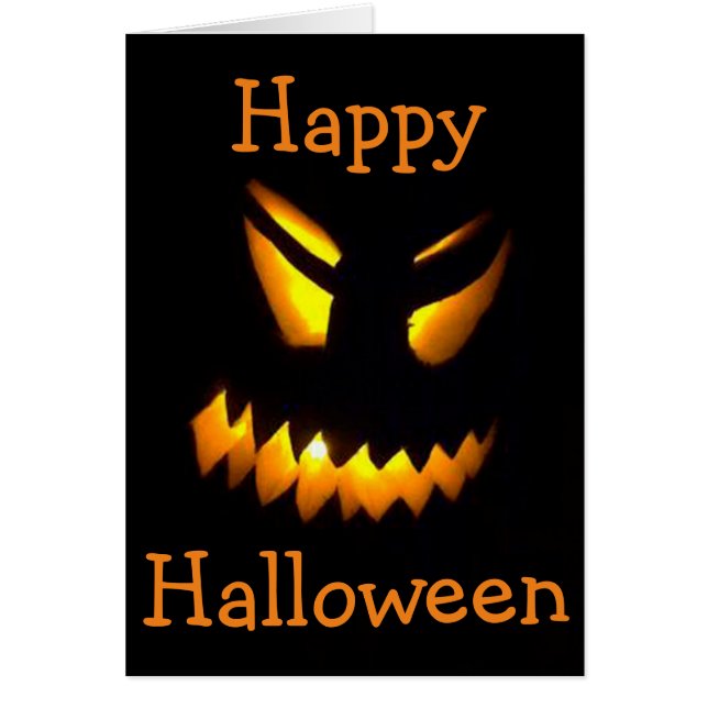 Halloween Wenskaart/Enge Gezicht (Voorkant)