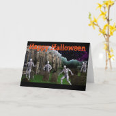 Halloween Wenskaart/Grave Scene Kaart (Gele Bloem)