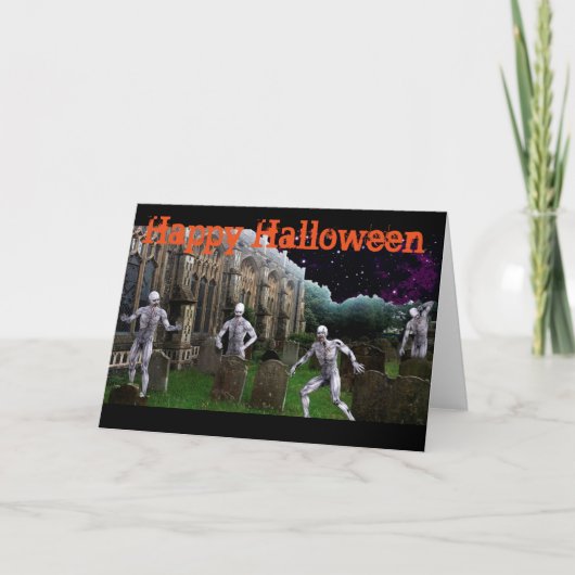 Halloween Wenskaart/Grave Scene Kaart (Voorkant)