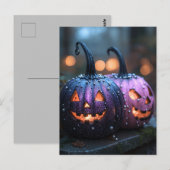 Halloween wenskaart griezelige pompoen briefkaart (Voorkant / Achterkant)