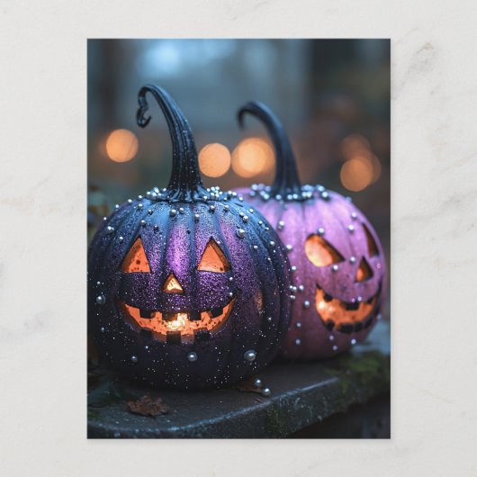 Halloween wenskaart griezelige pompoen briefkaart (Voorkant)