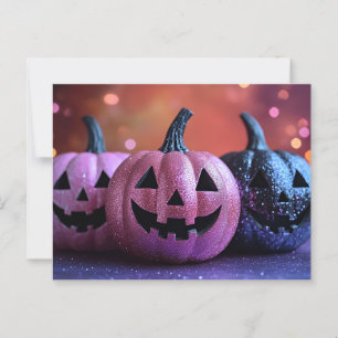 Halloween wenskaart griezelige pompoen briefkaart