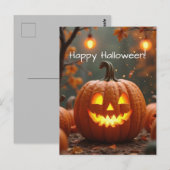 Halloween wenskaart griezelige pompoen briefkaart (Voorkant / Achterkant)