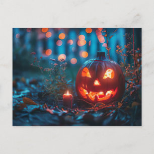 Halloween wenskaart griezelige pompoen briefkaart