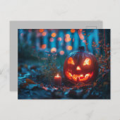 Halloween wenskaart griezelige pompoen briefkaart (Voorkant / Achterkant)