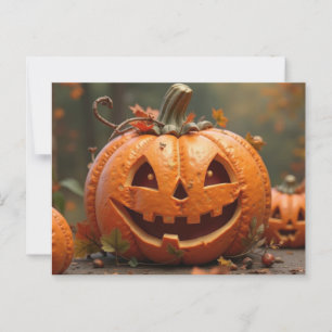 Halloween wenskaart griezelige pompoen briefkaart