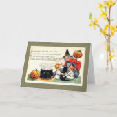 Halloween Wenskaart/heks Kaart (Gele Bloem)