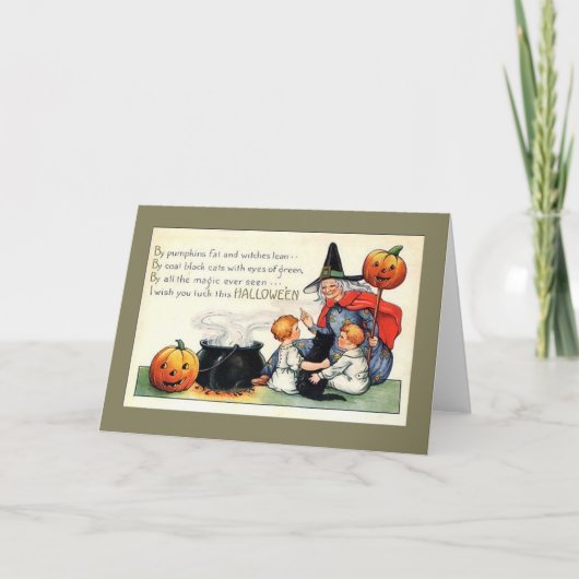 Halloween Wenskaart/heks Kaart (Voorkant)