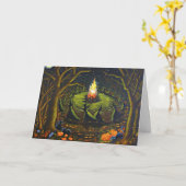 Halloween Wenskaart, heksen, coven, sterren, bos Kaart (Gele Bloem)