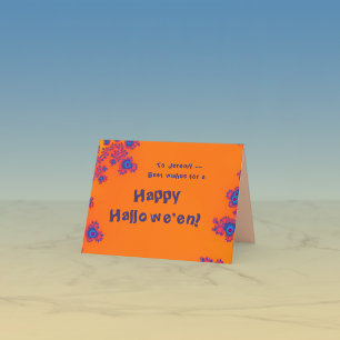 Halloween wenskaart met fractale randen kaart
