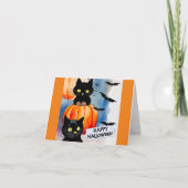 Halloween Wenskaart met Katten en Vleermuizen Kaart (Voorkant)