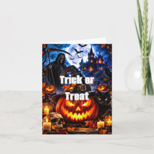 Halloween Wenskaart met vouw Kaart