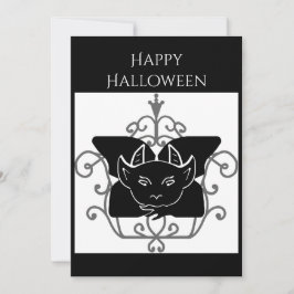 Halloween wenskaart met waterspuwer kaart