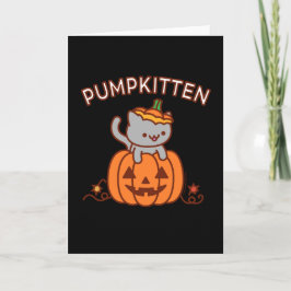 Halloween Wenskaart: PUMPKITTEN Cat Kaart
