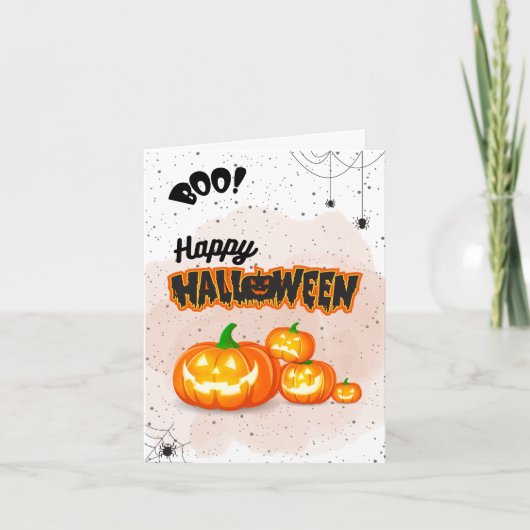 Halloween Wenskaart - Schattige Spooky Collectie Kaart (Voorkant)