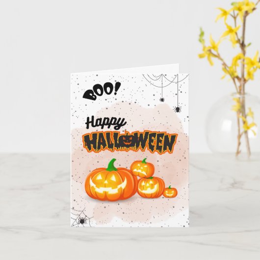 Halloween Wenskaart - Schattige Spooky Collectie Kaart (Gele Bloem)