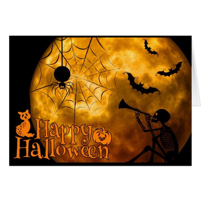 Halloween Wenskaart/Spooky (Voorkant Horizontaal)