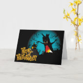 Halloween Wenskaart/Spooky Scene Kaart (Gele Bloem)