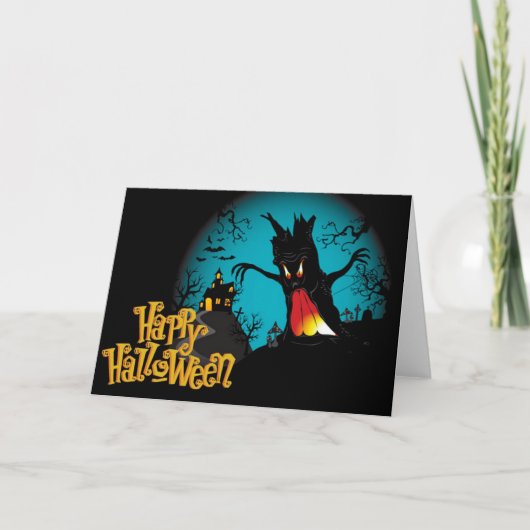 Halloween Wenskaart/Spooky Scene Kaart (Voorkant)