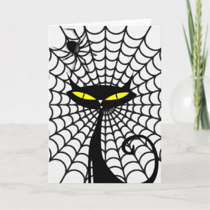 Halloween-Wenskaart/Zwarte kat Kaart