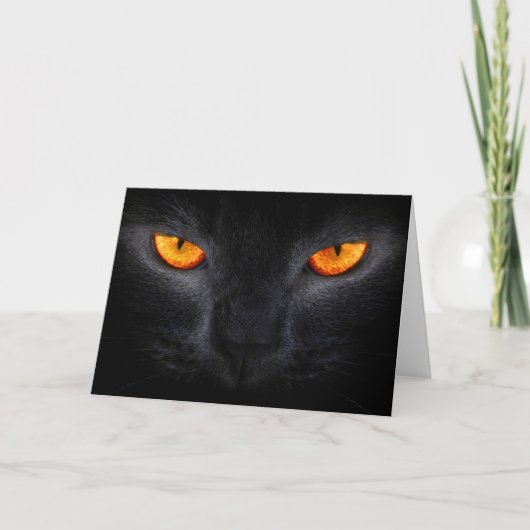 Halloween-Wenskaart/Zwarte kat Kaart (Voorkant)