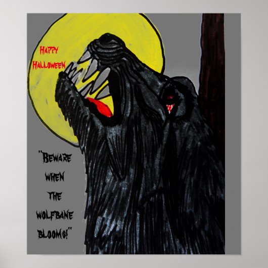 HALLOWEEN WEREWOLF BEWARE HET MOON poster (Voorkant)