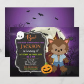 Halloween Werewolf Birthday Uitnodiging (Voorkant / Achterkant)