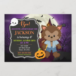 Halloween Werewolf Birthday Uitnodiging