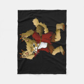 Halloween Werewolf Cat Fleece Deken (Voorkant)