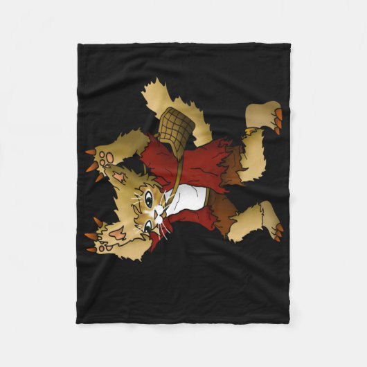 Halloween Werewolf Cat Fleece Deken (Voorkant)