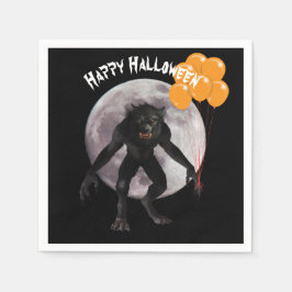 Halloween Werewolf met ballonnen Servetten