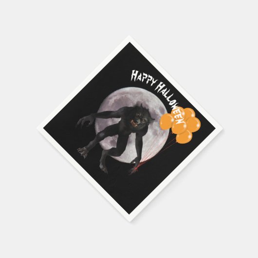 Halloween Werewolf met ballonnen Servetten (Hoek)