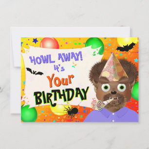 Halloween Werewolf Monster Birthday Kaart