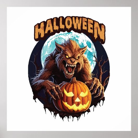 Halloween Werewolf Poster (Voorkant)