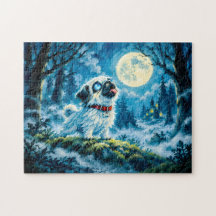 Halloween Werewolf Pug Howling at Moon