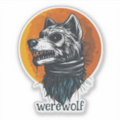 Halloween Werewolf Sticker (Voorkant)
