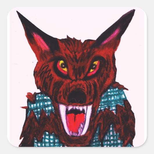 HALLOWEEN WEREWOLF-stickers Vierkante Sticker (Voorkant)