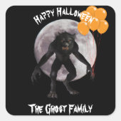 Halloween Werewolf Vierkante Sticker (Voorkant)